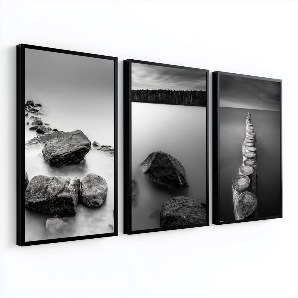 Kit 3 Quadros Decorativos 50x70 Com Moldura Moderno Para Sala Quarto Escritorio