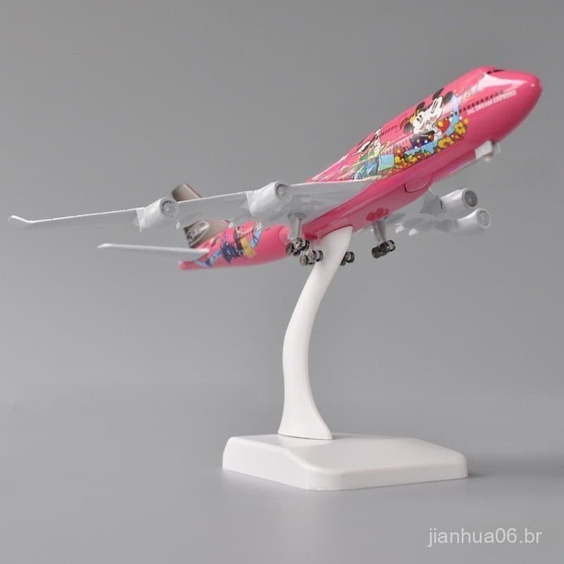 Modelo de Avião em Miniatura Escada 1 : 350 , Brinquedo da Japan Airlines JAL Boeing 747 , Réplica Pintada do Mickey e M