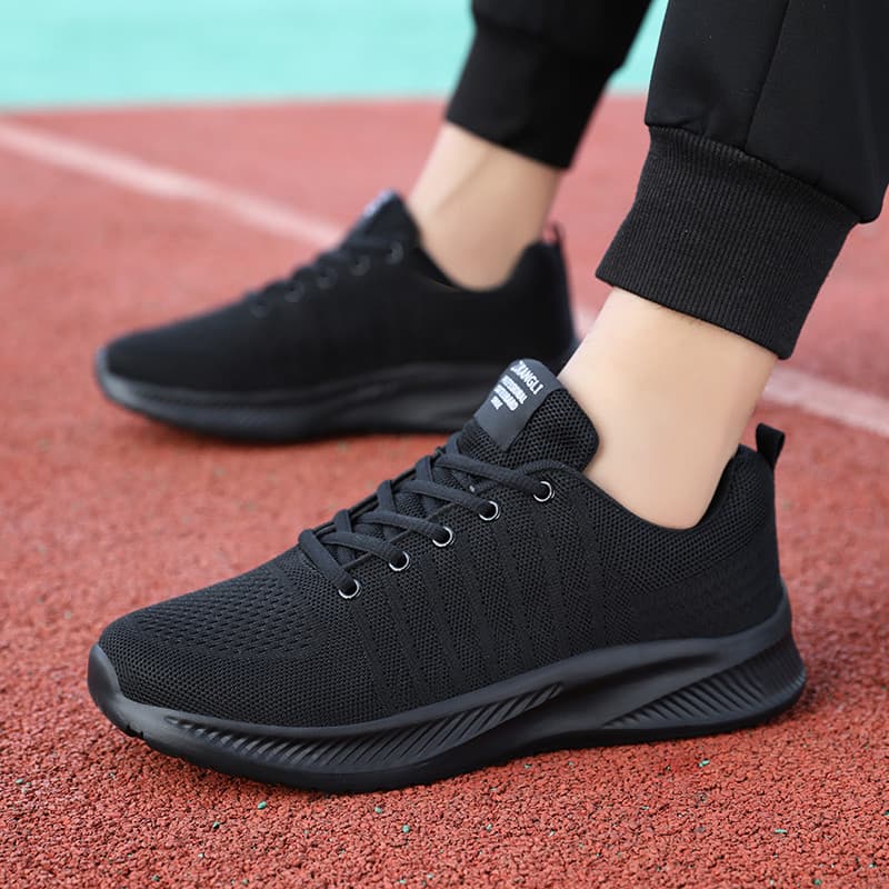 Beimeng sapatos masculinos preto tênis de corrida primavera leve tênis antiderrapante sola macia malha respirável sapato