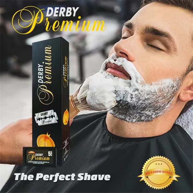 Peru importado derby derby preto ouro dupla face lâmina de barbear tipo 74 navalha afiada à moda antiga conjunto de 100