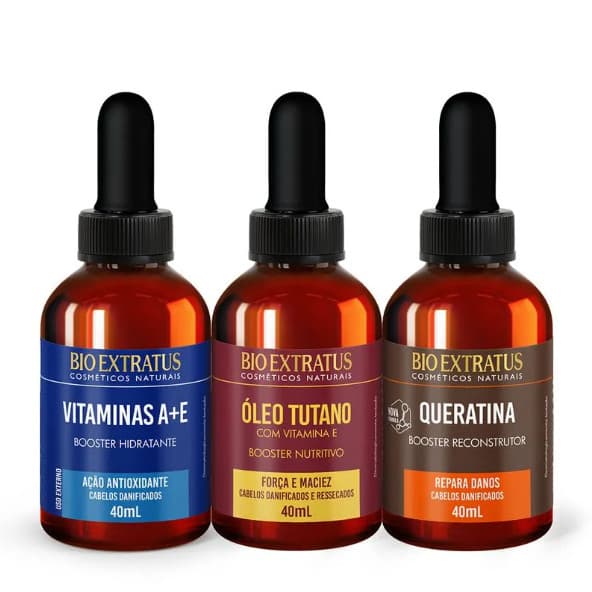 Kit Booster Capilar Bio Extratus Hidratante Nutritivo Reconstrutor Tratamento Intensivo