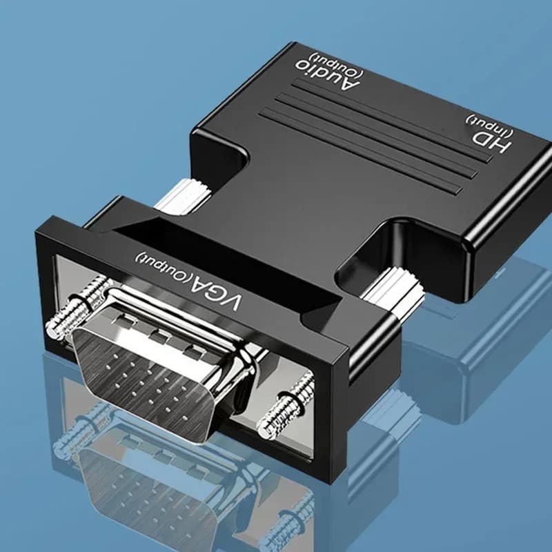 Conversor De Áudio E Vídeo Compatível Com VGA Para HDMI , 1080P , Cabo Adaptador PC , Laptop , Projetor HDTV