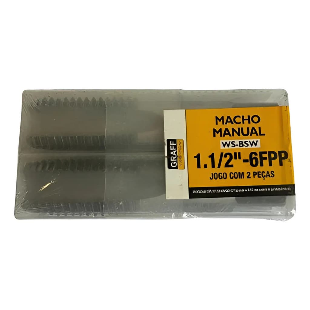 Jogo De Macho Manual Aço Liga Ws 1.1/2 X 6 Fpp Bsw - Graff