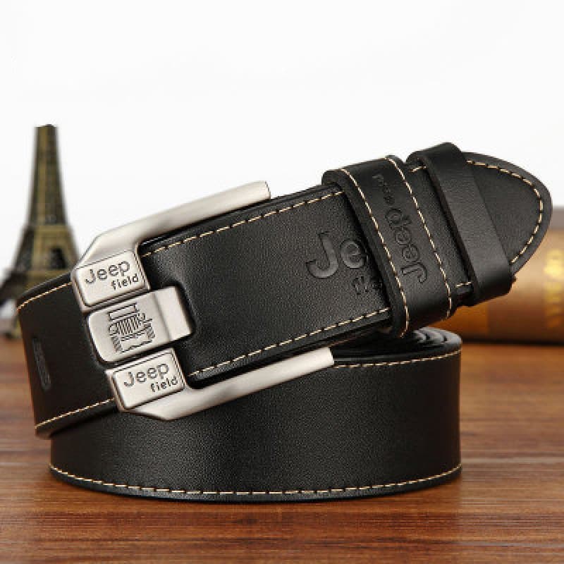Casual De Alta Qualidade Cinto De Couro Genuíno Jeans Liga Pino Fivela Preto Marrom Cintos 3.8cm De Largura