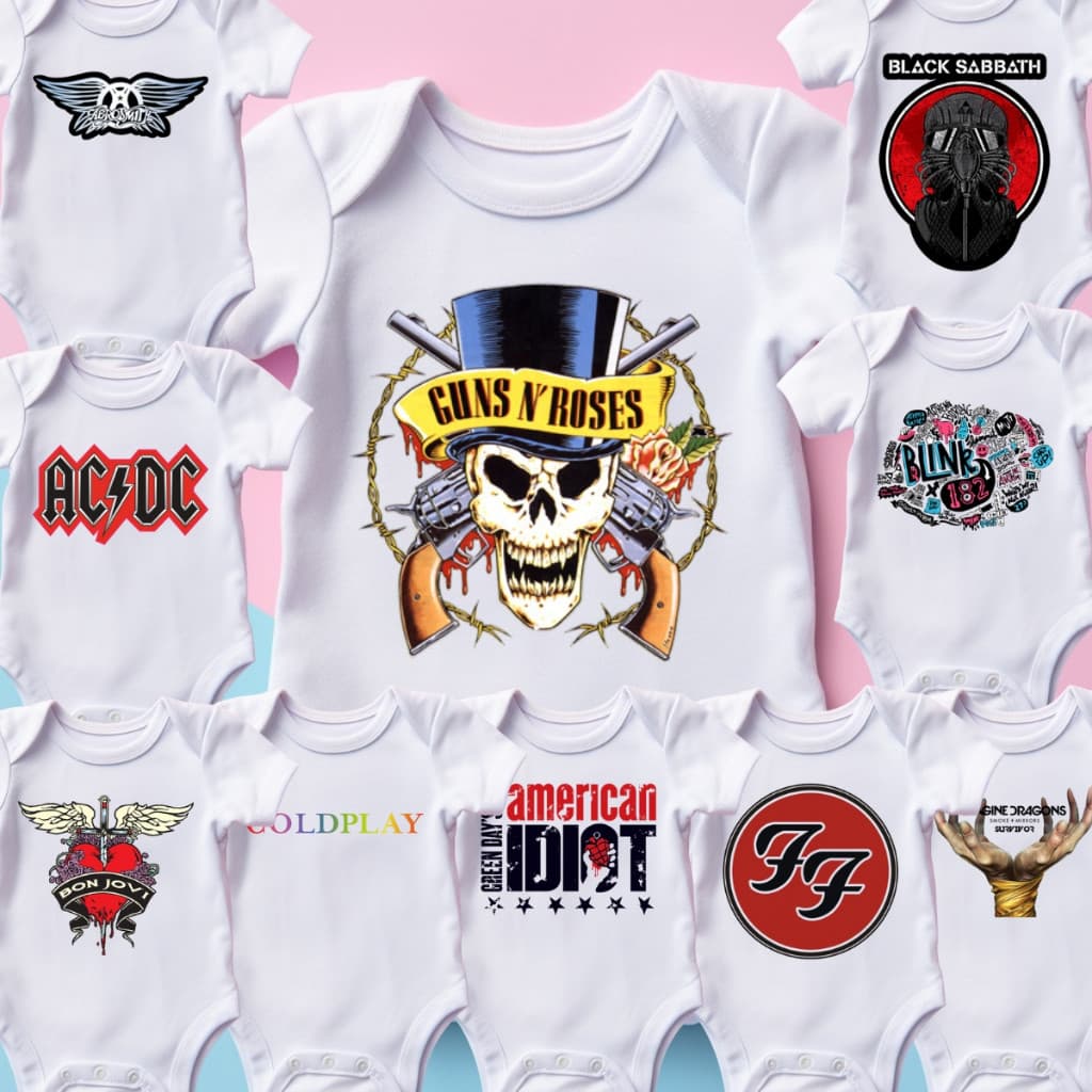 Body Bebê Personalizado - ROCK AC DC AEROSMITH ENTRE OUTRAS BANDAS -👶✨ Preço baixo