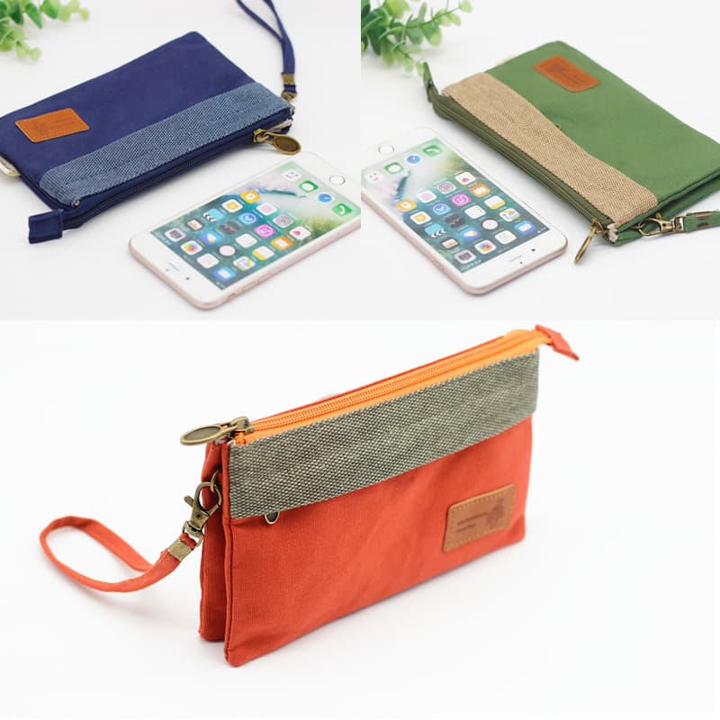 Nova mudança saco do telefone móvel feminino Mini pequeno saco de embreagem estilo simples moda pequena embreagem lona s