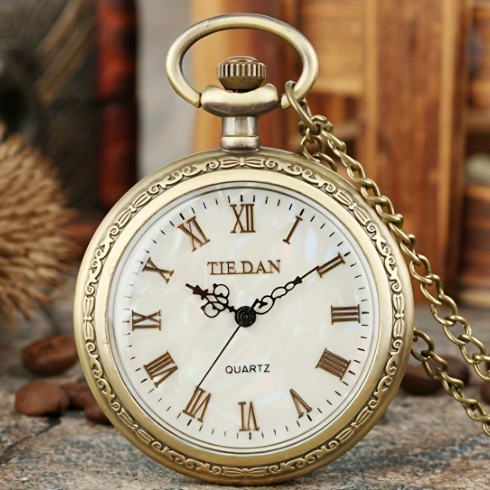 Relógio De Bolso Vintage Simples Em bronze