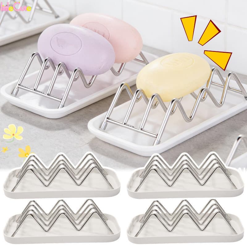 Saboneteira Ondulada De Aço Inoxidável 2/1 Unidade-Removível-Acessórios Para Banheiro De Cozinha-Suporte Sabonete De Chu