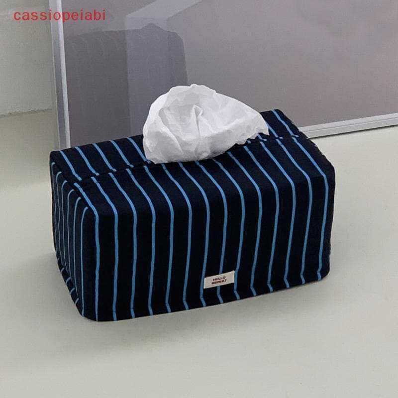 (cassiopeiabi) Estojo De Tecido Listrado Vintage Para Sala De Estar , Suporte De Papel , Bolsa , Armazenamento De Cozinh