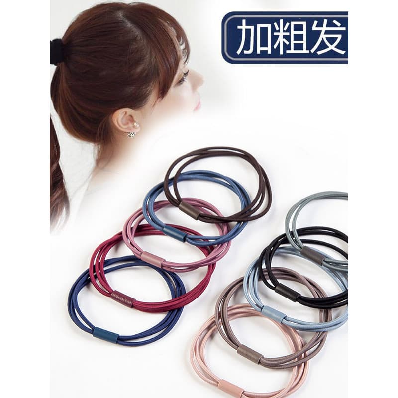 Versão coreana de alta elasticidade três-em-um adulto menina Bottoming bandana simples laço de cabelo elástico anel de c