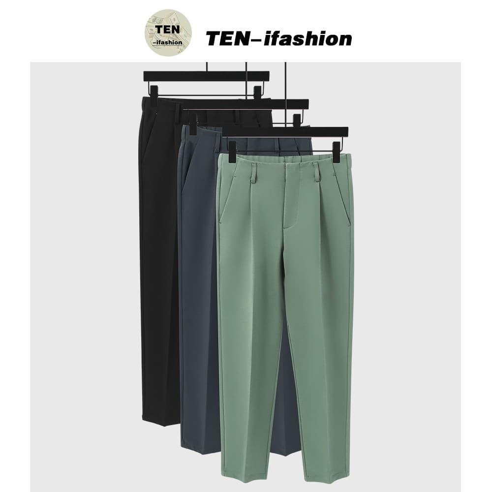 2021 novo estilo não-ferro terno calças masculinas soltas pequeno em linha reta Casual tornozelo-perna calças juventude