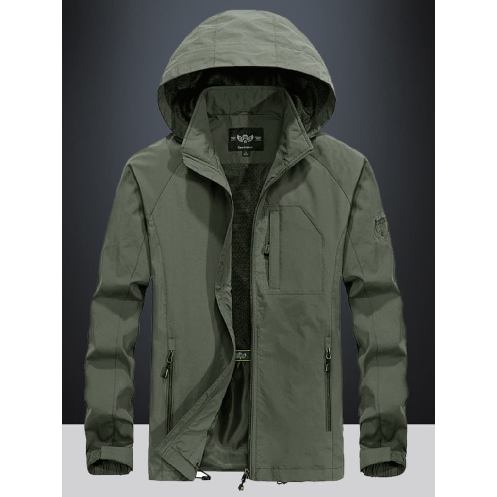 Primavera novo estilo jaqueta casual masculina juventude tamanho grande de secagem rápida à prova de vento jaqueta espor