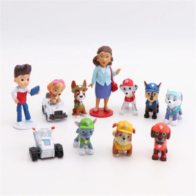 Kit 12 Bonecos Miniaturas Patrulha Canina