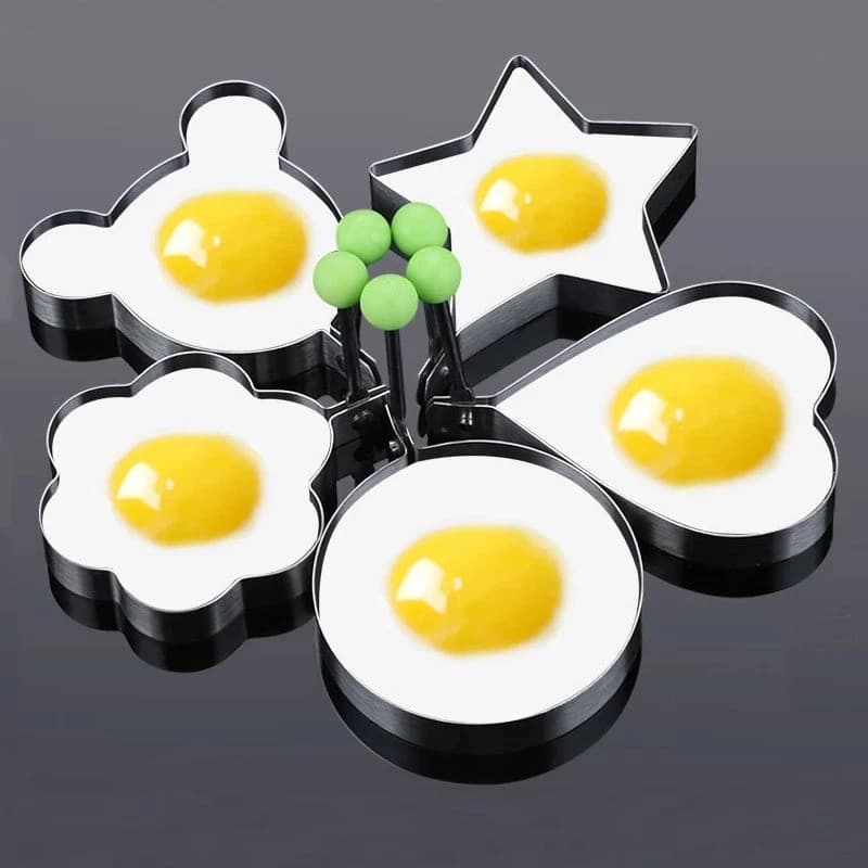 5 Pçs/Set Engrossado Aço Inoxidável Fritadeira De Ovos Modelo Ferramenta De Moagem
