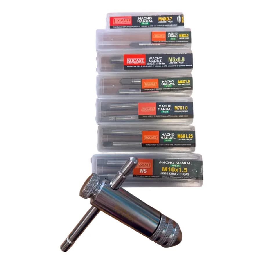 Kit Machos M3 À M10 + Vira Macho N1 Tipo T C/ Catraca Rocast