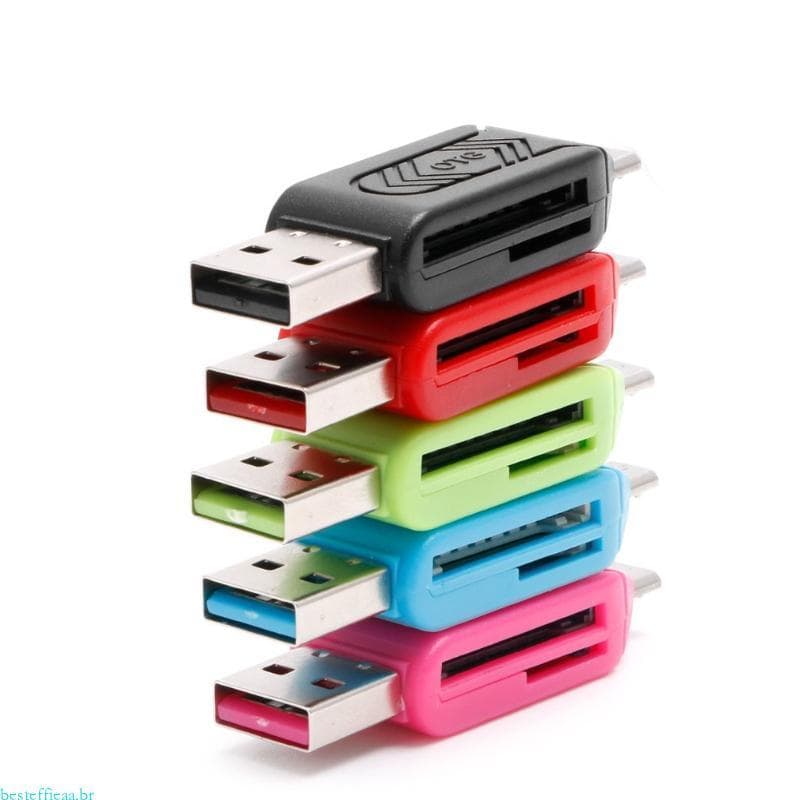 besteffie 2 1 USB 2.0 Leitor Cartão Memória Adaptador OTG Velocidade