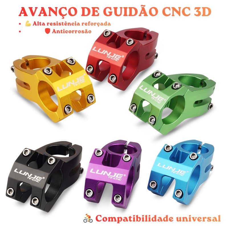 Avanço de Guidão MTB BMX em Alumínio CNC 31,8mm 28,6mm Leve Alta Resistência Bicicleta