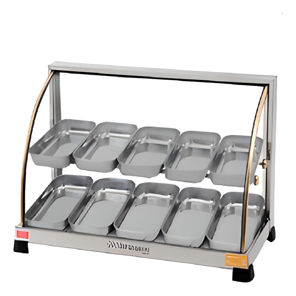 Estufa para Salgado Vitrine Aquecedora Linha Ouro 10 Bandejas Dupla 127v Marchesoni