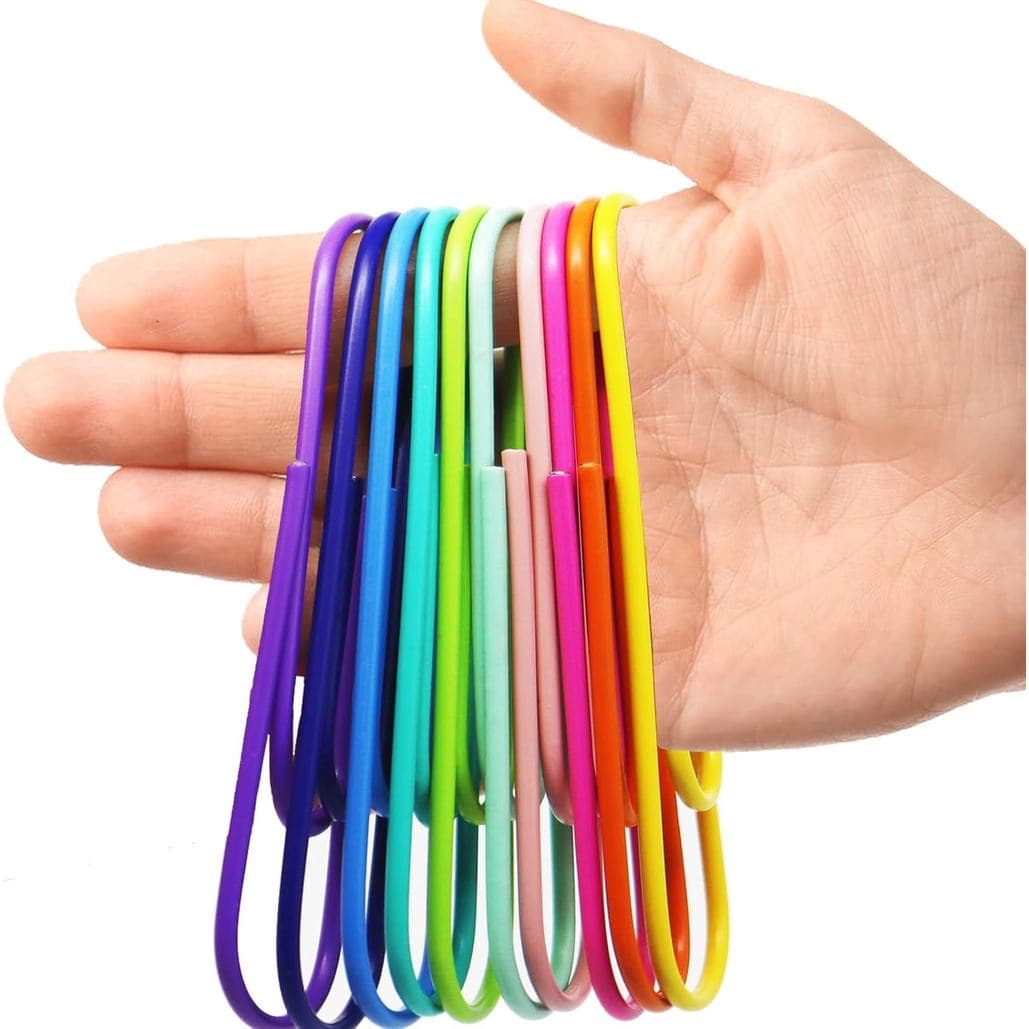 Pacote com 40 Clipes de Papel Jumbo de 4 Polegadas, Clipes de Papel Mega Extra Grandes Multicoloridos com Revestimento d