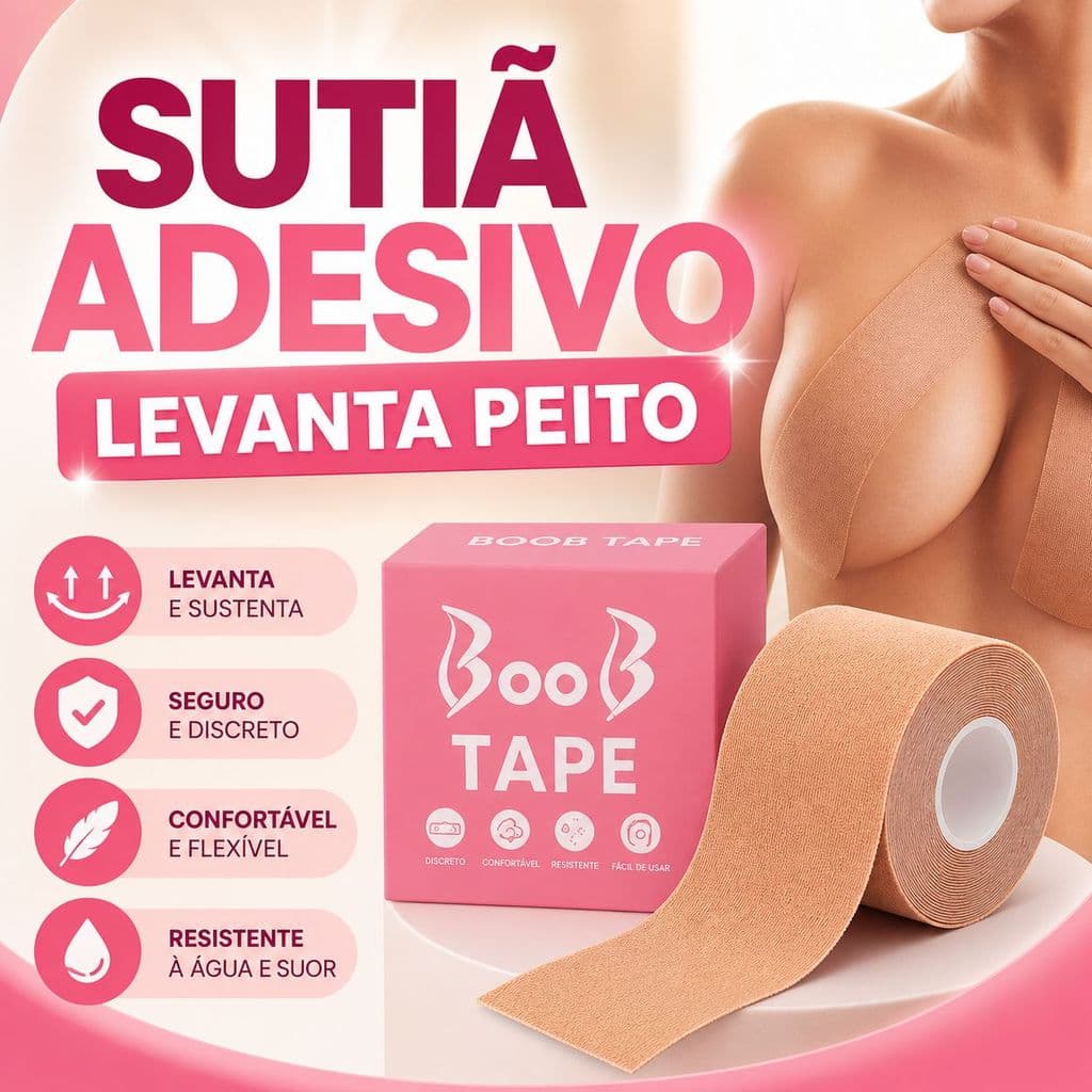 Fita Levanta Seio Protetor De Mamilo Sutiã Mama Rolo 5m - Boob Tape
