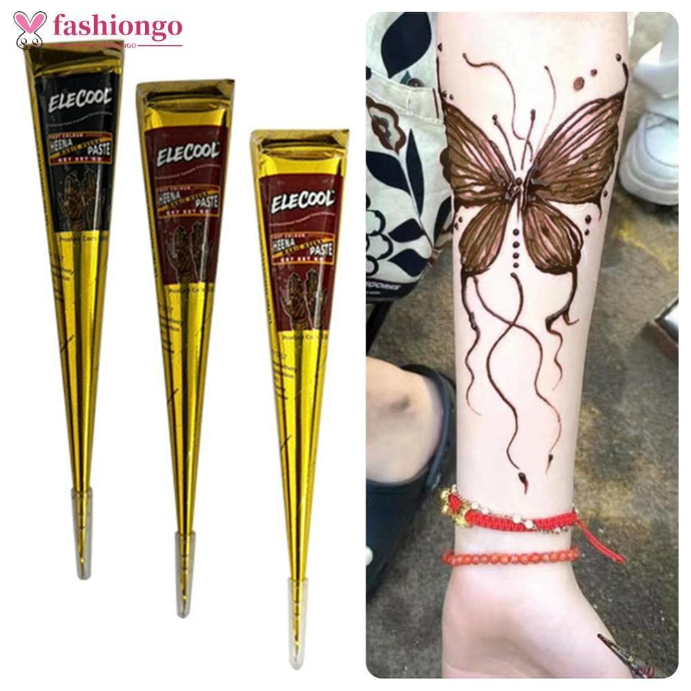 FASHIONGO Temporário Henna Tatuagem Pasta Pintura Corporal Creme Mancha Festival Cosplay Festa Maquiagem Criativa Arte D