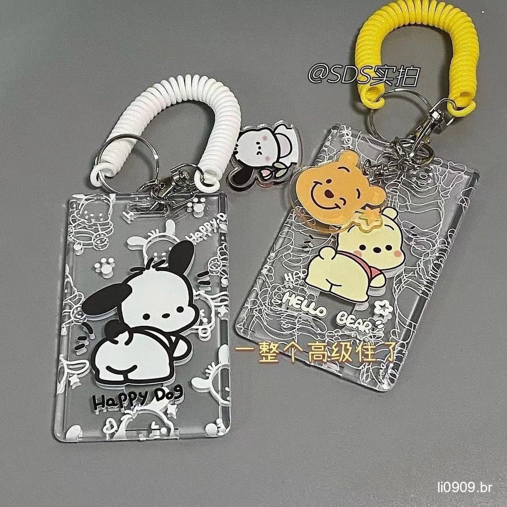 Novo produto pronto estoque transparente Pooh Pacha Dog porta-cartões estudante Campus controle de acesso cartão de refe
