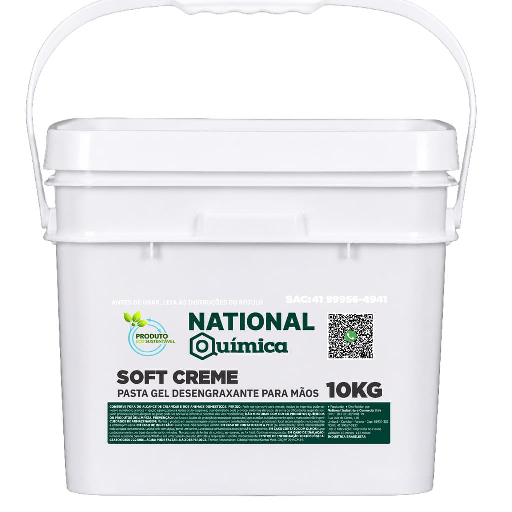 Pasta Gel Desengraxante para Mãos 10 kg Soft Creme National Química