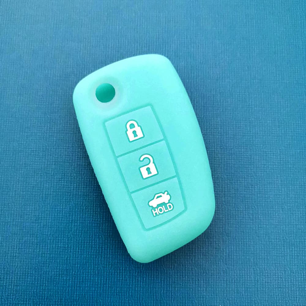 Adequado para Sylvanian Enterprise Japonês Nissan Tiida Bluebird Qijun Capa de Silicone para chave de carro Bolsa de con