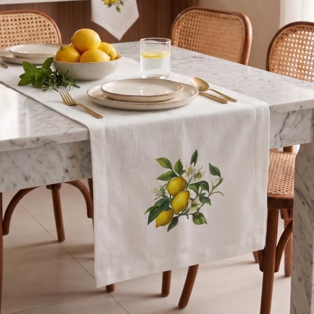 Trilho de Mesa Maquinetado Limão Siciliano Sofisticação e Delicadeza