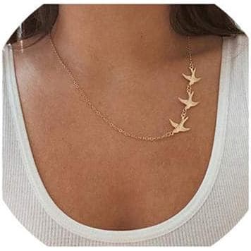 YOOESTORES82 Colares com Três Pássaros Voadores. Colar Fofo de Andorinha e Pardal, Colar com Pingente de Beija-Flor para