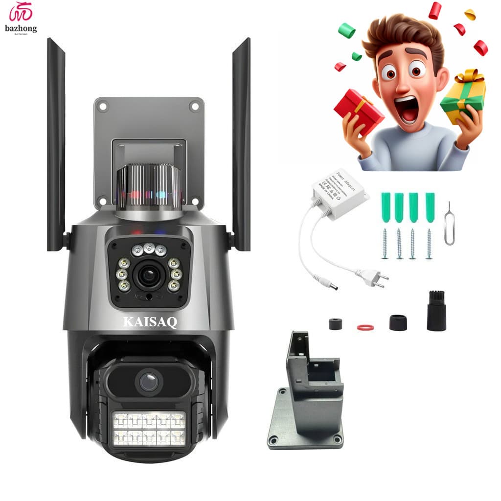 Câmera de vigilância externa Wi-Fi com lente dupla IP66 360° 4K 6MP, sirene à prova d'água YOOSEE