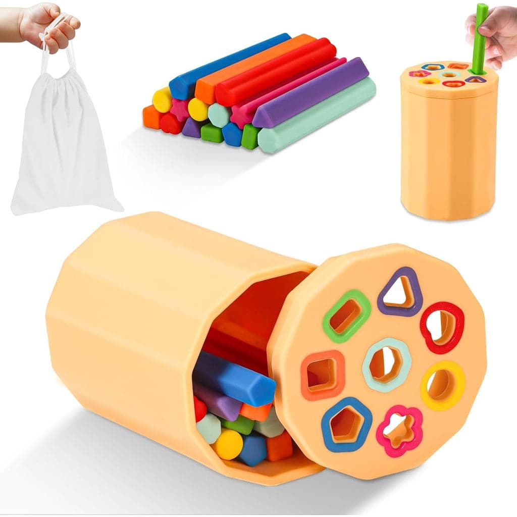 Brinquedos Montessori de Classificação de Formas e Cores para Crianças de 1 a 3 Anos, Brinquedos Sensoriais de Silicone