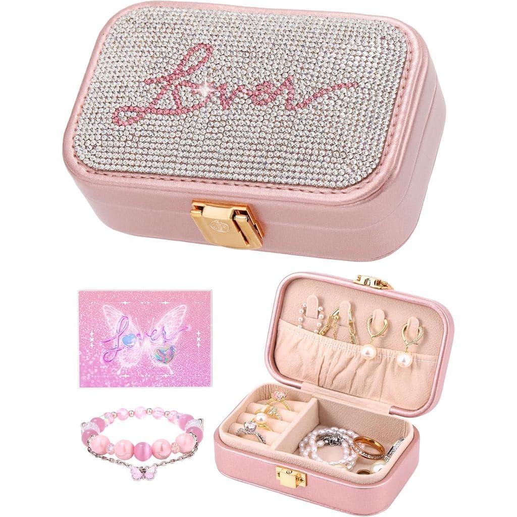 Pequena Caixa de Joias de Viagem para Mulheres - Presentes de Aniversário Modernos para Meninas, Presente de Natal para