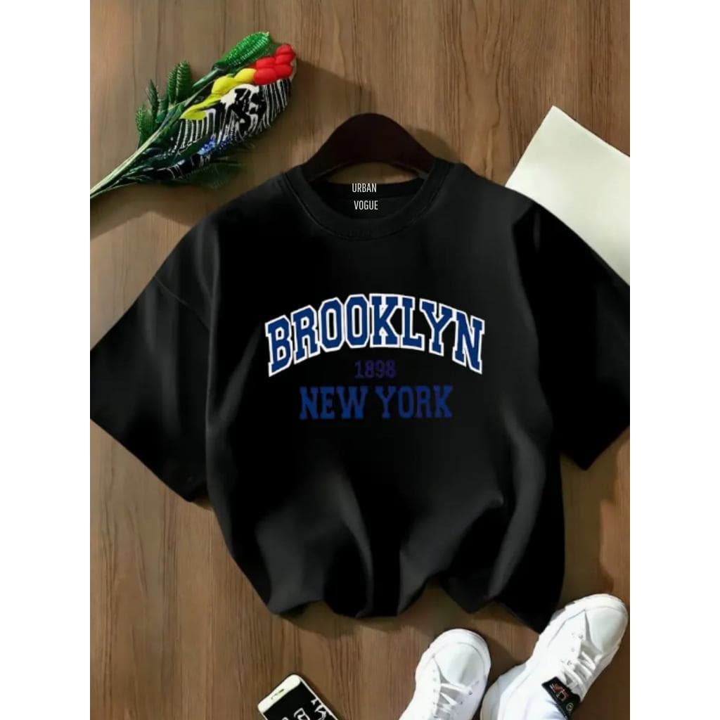 Camiseta Infantil Estampada Brooklyn 1898 azul bic Camisa 100% algodão Menino e menina unissex