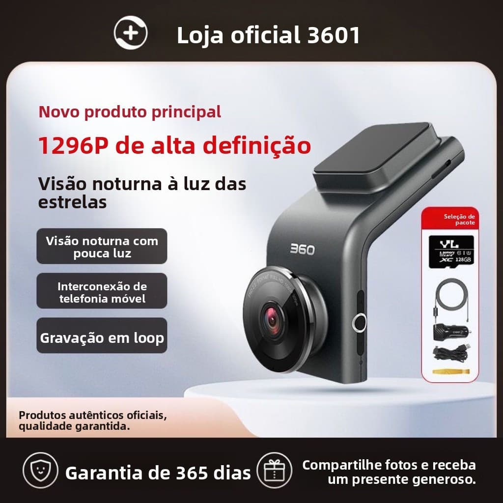 A nova câmera automotiva G300Plus 360 graus 2K de alta definição possui monitoramento de estacionamento por IA e funções
