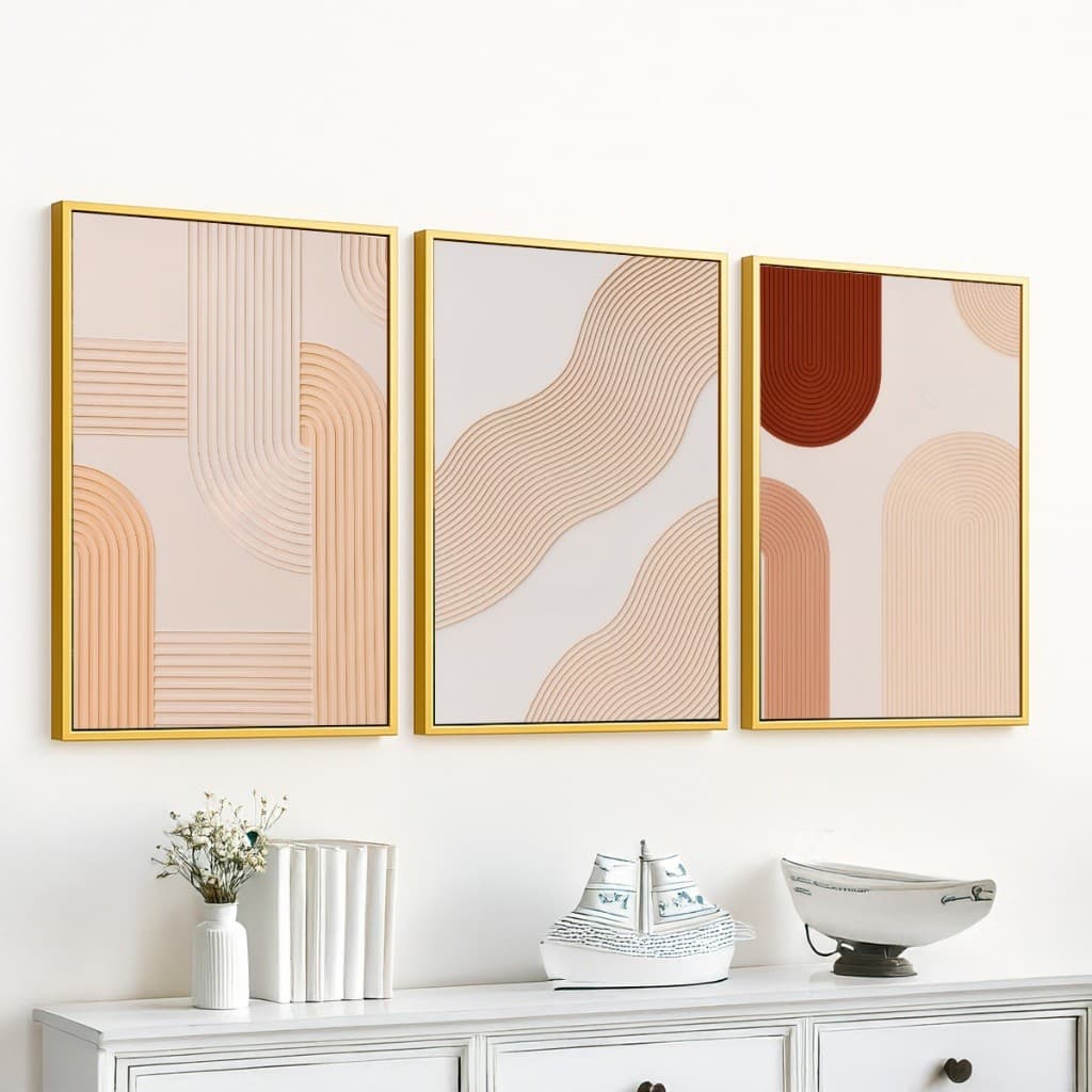 Conjunto Quadros Decorativos 50x70 cm Para Sala Grande Quarto Escritório Hall