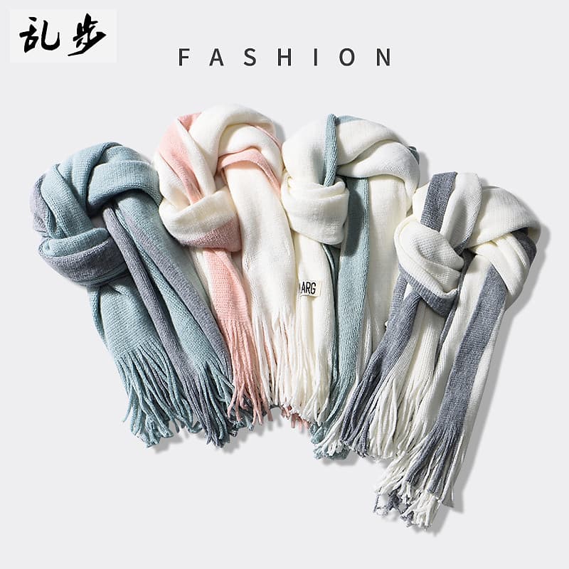 Outono inverno novo estilo cor macia combinando cachecol de lã xale dupla utilização versão coreana estilo longo masculi