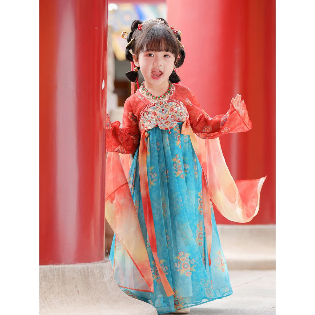 Hanfu meninas 2026 novo estilo outono crianças antigo fada princesa vestido desempenho traje crianças seis-um saia Tang
