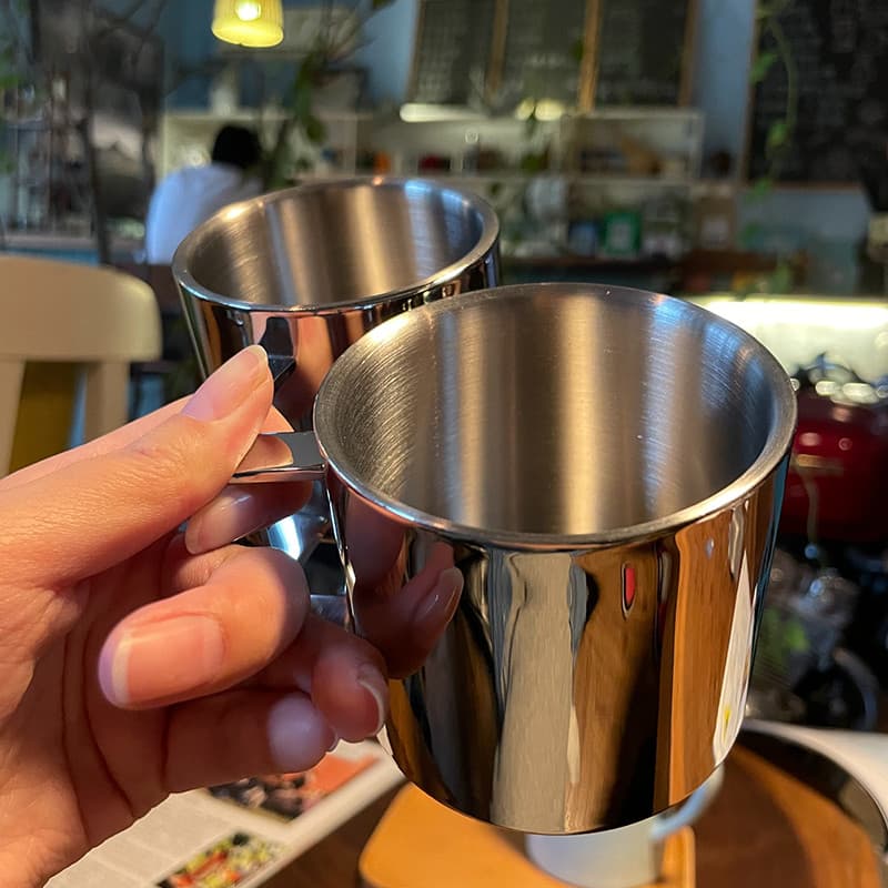 Pedidos do país DE!Xícara de café de camada dupla de arte em aço pesado puro Copo para beber bebê Copo de água para cria