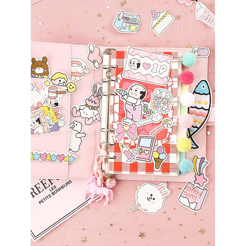 Manual do influenciador Menina Coração Coreia Bonito Criativo Estético ins Estilo Conjunto Notebook Livro de Grade de Fo