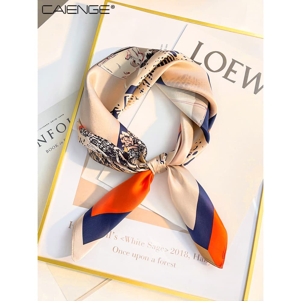 Hangzhou seda pequeno lenço quadrado feminino lenço de seda amoreira All-Match outono inverno estilo fino moda seda