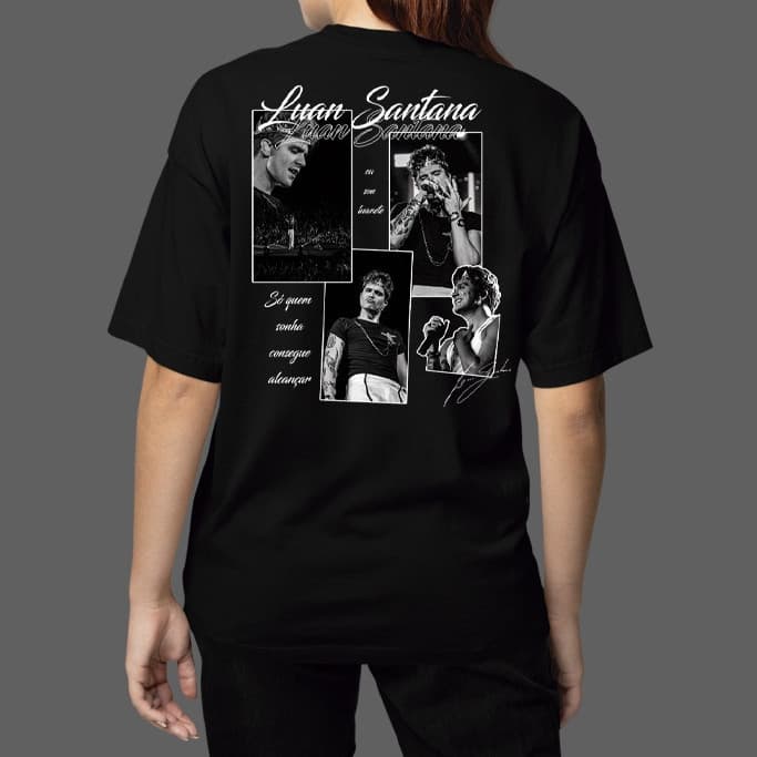 Camiseta Premium em Algodão Puro Camiseta Unissex Luan Santana Blusa De Algodão