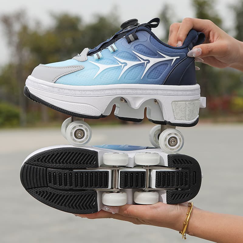 2026 novo estilo grande sapatos de corrida de quatro rodas meninos meninas crianças sapatos de patinação interruptor de