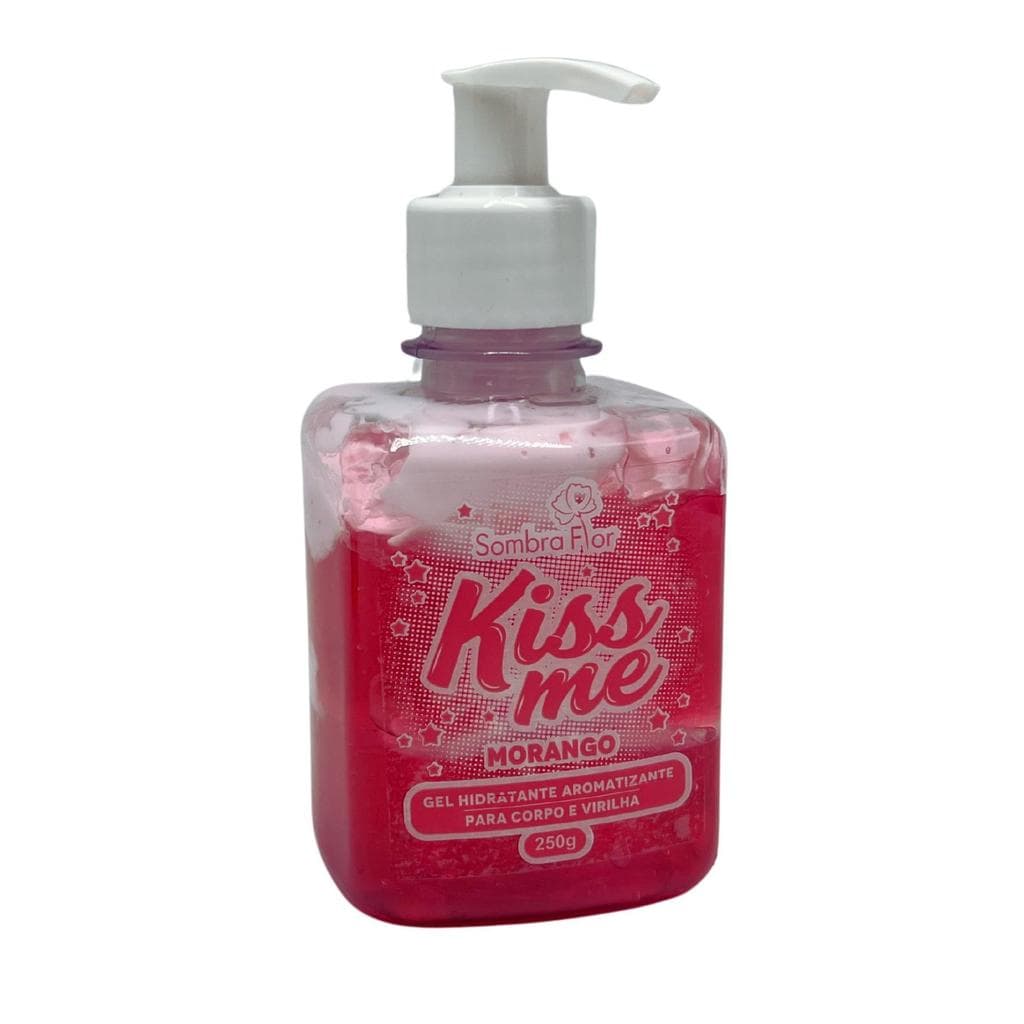 Gel Hidratante Aromatizante Corpo e Virilha Kiss Me Sombra Flor - Morango 250g
