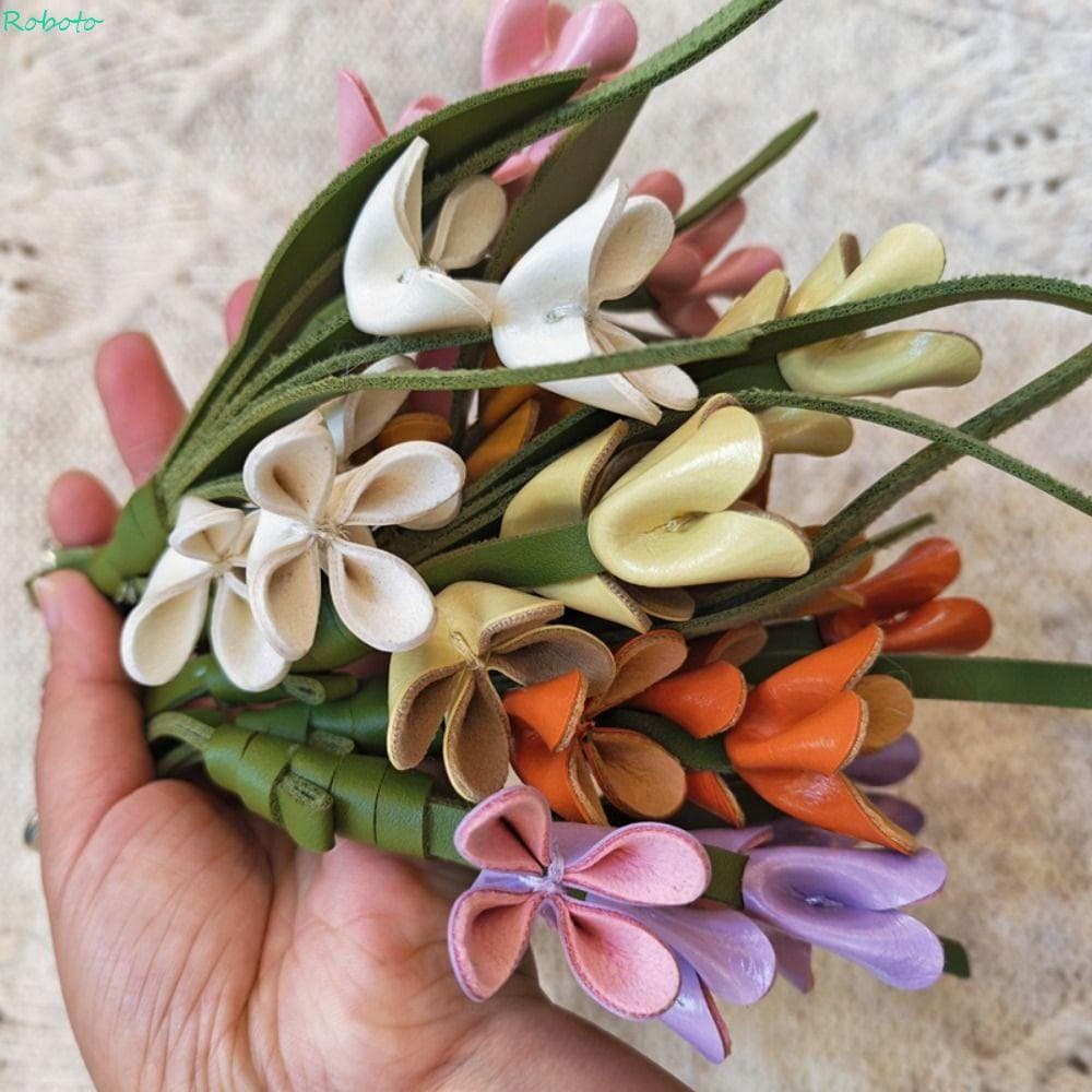 DARNELL Tulip Bouquet Pingente De Couro , Cabide De Flor De Desenho Animado Chaveiro Pu , Bolsa Artesanal Da Moda