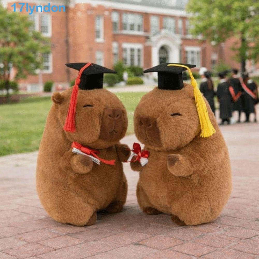 LYNDON Bicho De Pelúcia Fofo , Brinquedo De Capivara De Formatura Estilo Kawaii De 25 CM , Design De Desenho Animado