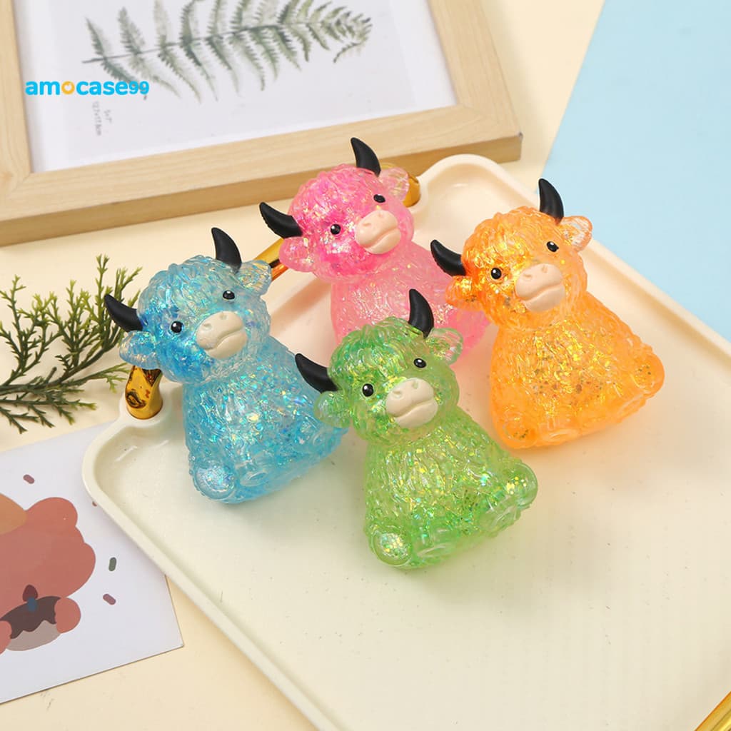 Portable Stress Reliever Relaxation Toy for Work Cute Cow Squeeze Ball Relief for Kids Adults – Soft Slow Fidget Desk