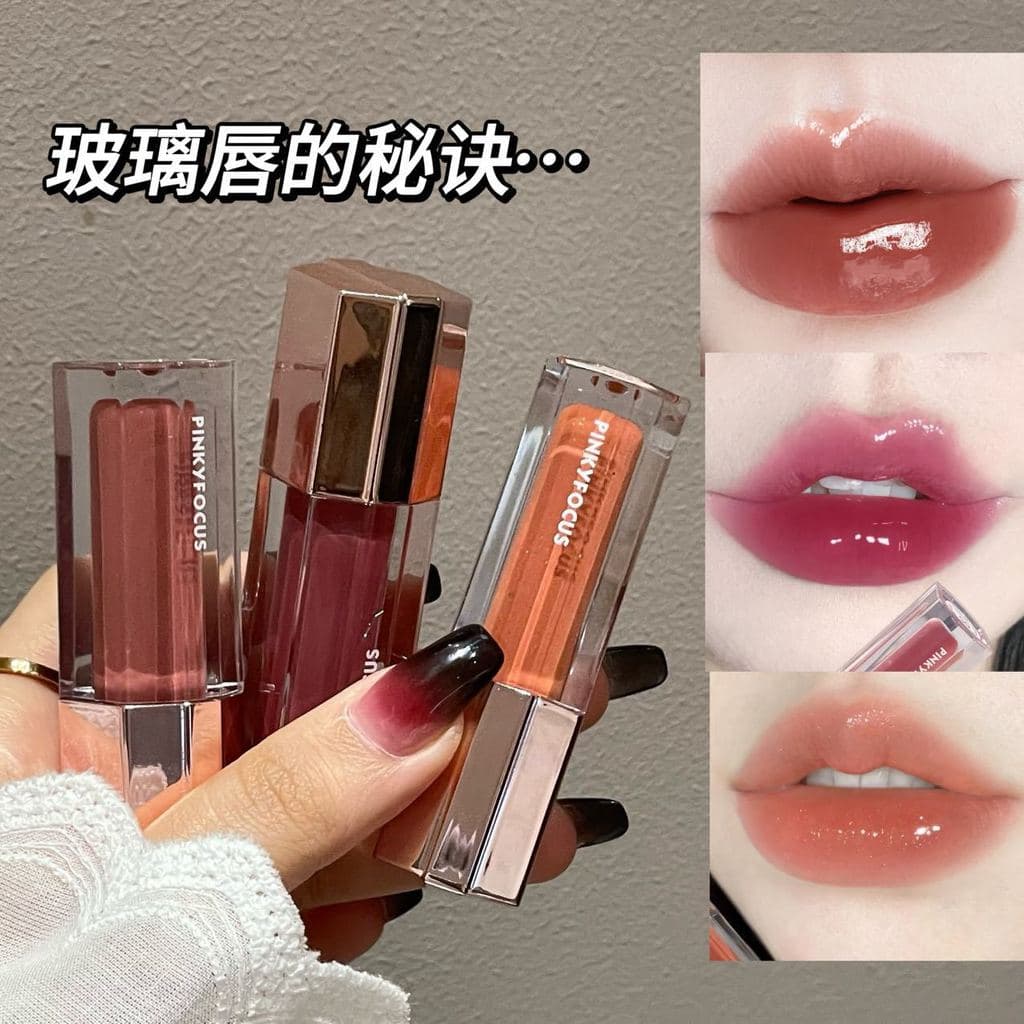 Zhencai luz translúcida brilho labial hidratante água brilhante Toot espelho labial esmalte outono inverno maquiagem PIN