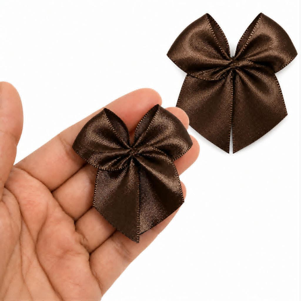 Lacinho Laço CAFÉ em Cetim 20/40/100 UNIDADES - nº5 - 5 cm COM FITA PARA AMARRAR