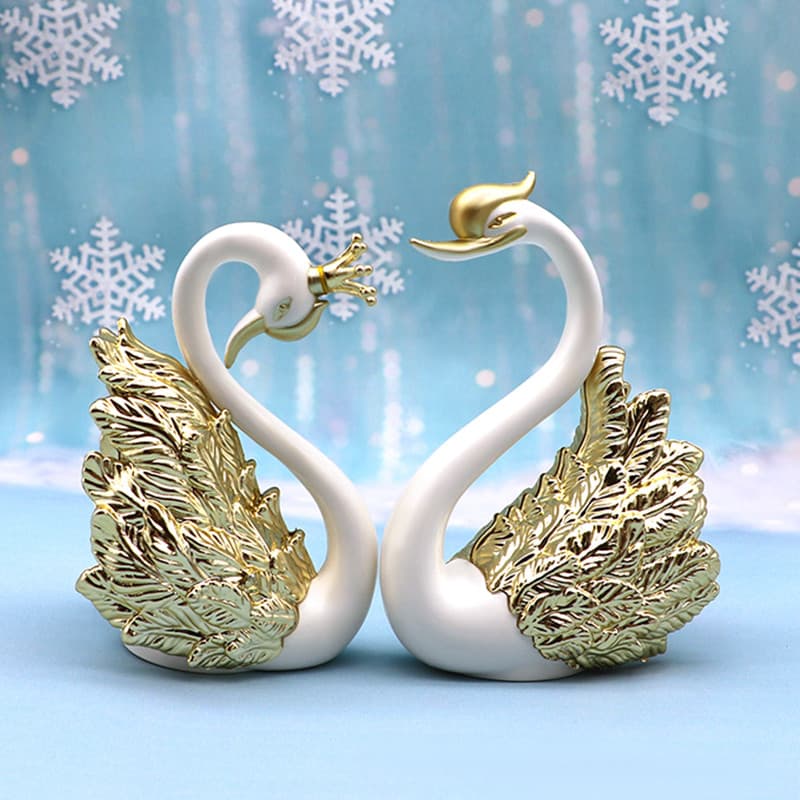 Enfeites de cisne para o dia dos namorados, enfeites em formato de amor, artesanato em plástico, confissão romântica, Fl